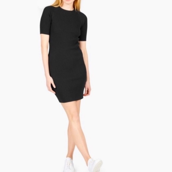 Everlane Black Knit Ribbed Sweater Dress - Picture 2 of 8